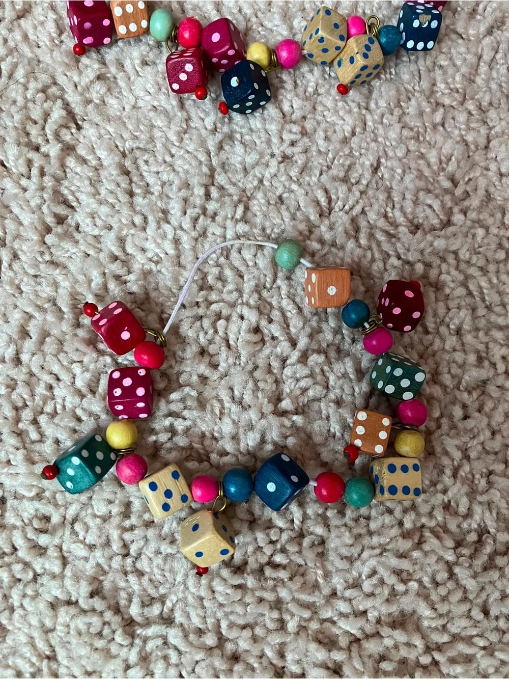 90s Jewlery Set Colorful Wooden Bead Necklace Set for Kids - Multicolor